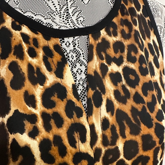 EUC Express Keyhole Cheetah Print Small Sleeveless Women’s Tank Top. Zipper Back - Picture 7 of 11